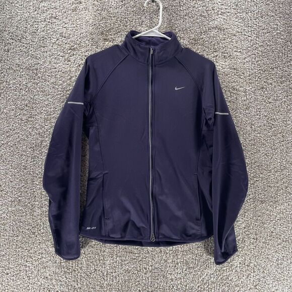 Nike Sweatshirt Womens Medium Purple Full Zip Athleisure Running Logo Casual - Picture 1 of 11